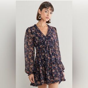 Francescas Maddey Floral Ruffle Mini Dress NWT Size Small